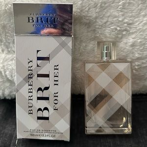 BURBERRY BRIT FOR HER PERFUME 3.3 FL OZ. OPENED AND USED ONCE.